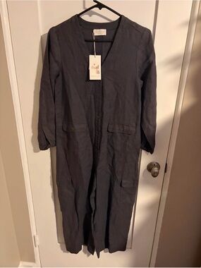 Nomad charcoal long utility jumpsuit